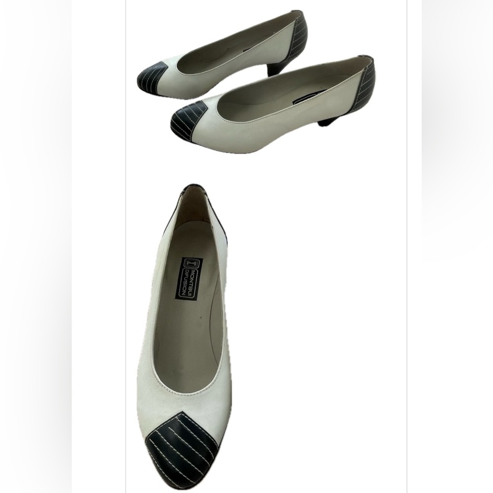 MONTBUI Black And White Pump Heel Shoes size 6.5 US or 37EU - Picture 8 of 10